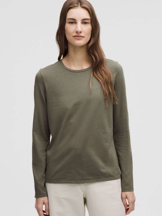 lululemon athletica Tops - Classic Women's Long-Sleeve organic Crewneck Top - Olive